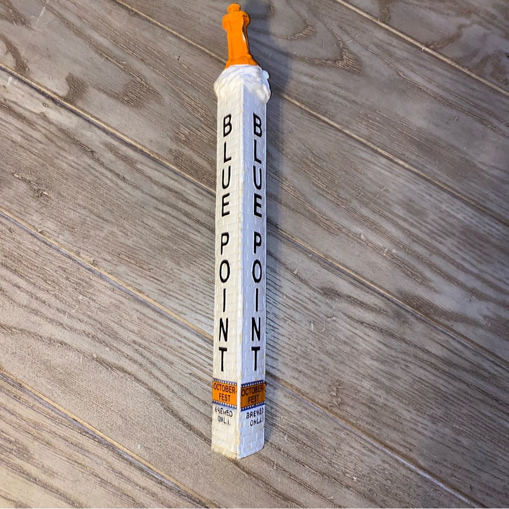 Blue Point Octoberfest Lighthouse Draft Beer Tap Handle Bar Pub Orange Black